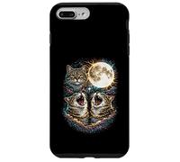 Three Howling Cats 3 Head Under A Full Moon Cosmic Men Women Case for iPhone 7 Plus/8 Plus