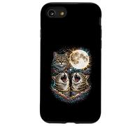 Three Howling Cats 3 Head Under A Full Moon Cosmic Men Women Case for iPhone SE (2020) / 7/8