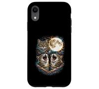 Three Howling Cats 3 Head Under A Full Moon Cosmic Men Women Case for iPhone XR