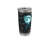 Three Howling Labradors Under Moon Night Scene Stainless Steel Insulated Tumbler