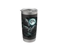 Three Howling Sasquatches Beneath Full Moon Stainless Steel Insulated Tumbler