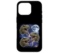 Three Howling T Rex Moon 3 Dinosaurs Funny Cursed Meme Case for iPhone 16 Pro