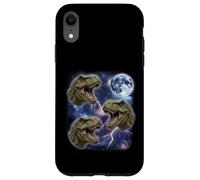 Three Howling T Rex Moon 3 Dinosaurs Funny Cursed Meme Case for iPhone XR