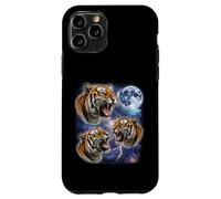 Three Howling Tiger Moon 3 Tigers Funny Cursed Meme Case for iPhone 11 Pro