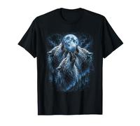 Three Howling Wolves at The Moon Forest Mystic Nature Hiking T-Shirt