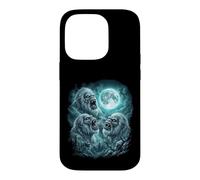 Three Howling Yetis Under Moonlit Wilderness Case for iPhone 14 Pro