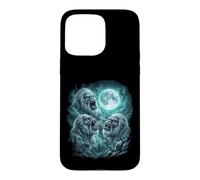 Three Howling Yetis Under Moonlit Wilderness Case for iPhone 15 Pro Max