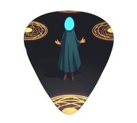 Three humans with halos on their heads 12 Pack Guitar Picks Plectrums,4 pieces in each of 3 sizes, Suitable for a wide range of stringed instruments