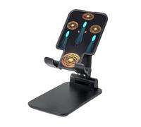 Three Humans with Halos on Their Heads Phone Stand, Adjustable Desk Phone Holder for iPhone, Cell Phones & Tablets, Portable,Foldable Design