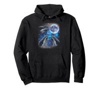 Three Humpbacks Howling At The Moon Weird Meme Whale Pullover Hoodie