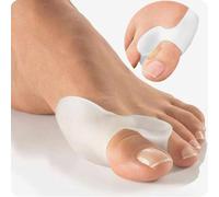 Three Icons Bunion Corrector Big Toe Straightener - One Size, Pack of 6, Transparent Silicone - Hallux Valgus Corrector & Bunion Relief Pads, Toe Alignment - Discreet & Reusable