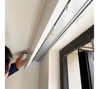 Three-in-One Blackout Curtain Track System - Double Tracks, Aluminum Rail, 3.6m Ceiling/Wall Mount Cassette Box & Metal Hooks for Ultimate Window Treatment Solutions
