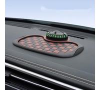 Three-in-one car mobile phone holder, 360-degree rotating mobile phone navigation bracket with hidden number plate anti-skid pad, multi-functional anti-skid shelf, black gray/black and brown plaid