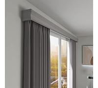 Three-In-One Ceiling Curtain Track System with Double Tracks & Pelmet - Customizable Lengths for Living Room & Bedroom - Grey Finish (200cm/350cm)