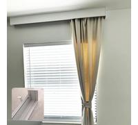 Three-in-One Curtain Pelmet Panel with Single Track, 3.8M Wall-Mounted Blackout Drapes Track Box, Indoor Curtain Cover for Enhanced Privacy and Style