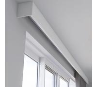Three-in-One Curtain Rail Track with Valance - Metal Ceiling/Wall Mount Customizable 2.4m White Window Curtain Rails for Living Room & Bedroom Decor