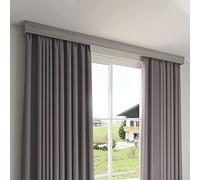 Three-in-One Double ain Track with Pelmet for Ceiling Mounting - Custom Lengths 200cm & 400cm - Ideal for Living Room & Bedroom - Slish Grey Design