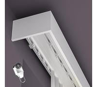 Three-in-One Double Curtain Tracks System, 4.6m Wall Mounted Pelmet Rail for Living Room, Bedroom & Kitchen, Versatile Double Rails for Elegant Window Treatment