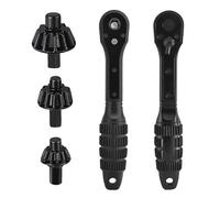 Three-in-One Drill Chuck Key, Black, Ratchet Design, Fast Twist Operation, 150mm Length, Durable Construction, for Electric Power Tools