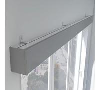 Three-in-One Metal Curtain Rail Track & Valance - Customizable Wall/Ceiling Mount for Living Room & Bedroom Gray 3m (9.8ft) - Stylish & Versatile Window Solution