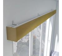 Three-in-One Metal Curtain Rail Track & Valance - Customizable Wall/Ceiling Mount for Living Room & Bedroom - Gold Finish 3m (9.8ft) Length Modern Home Decor