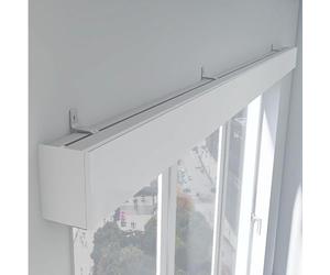 Three-in-One Metal Curtain Rail with Valance for Wall/Ceiling Mount - Customizable White Window Treatment for Living Room & Bedroom 1m (3.3ft) Length