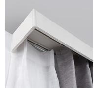 Three in One Metal Curtain Track System 2.2m 7.2ft Double Track Rod & Valance Ceiling Walls Mount Ideal for Bedroom Living Room & Office Decor