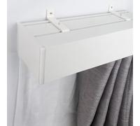 Three-in-One Metal Curtain Track System with Double Track Rod and Valance, Ceiling or Wall Mounted, Curtain Box for Bedroom, Living Room, or Office(Wall mounted,3.2m/10.5ft)