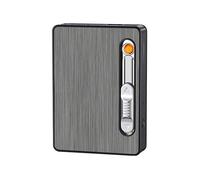 Three-in-One Multi-Function Automatic Cigarette Box with Rechargeable Lighter and Light That Can Hold 10 Cigarettes,A