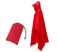 Three in one raincoat for adults with hood, designed for fishing, camping, and hiking, constructed from waterproof PU coated polyester, easy to carry and store (bright red)