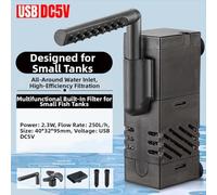 Three-in-One Submersible Aquarium Filter with Water Circulation Oxygenation and Wave Simulation for Fish Tanks and Turtle Tanks (N52)