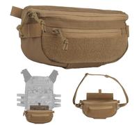 Three-in-one Tactical Vest Underbelly Storage Bag: Tactical Drop Pouch + Tourniquet Bag + Shoulder Bag With Adjustable Shoulder Strap For Outdoor EDC Gear(Brown)