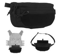 Three-in-one Tactical Vest Underbelly Storage Bag: Tactical Drop Pouch + Tourniquet Bag + Shoulder Bag With Adjustable Shoulder Strap For Outdoor EDC Gear(Black)