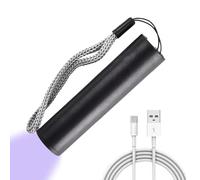 Three Inch Mini USB Woods Illuminator - Internal Battery Cordless Torch, 3W Lanyard Strap Bulb | Spot Finding Device Animal Liquid Checker Outdoor Camping Hotel Room Bed Hygiene Inspection Crystal A
