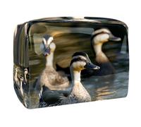 Three Indian Runner Ducks Cosmetic Bag for Women, Travel Toiletries Bags Large PVC Makeup Handy Pouch Organiser with Zipper