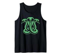 Three Intertwined Green Snakes Fierce Serpent Tank Top