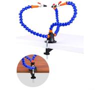 Three Jaw Clamp Table Clamp Type Welding Station Auxiliary Repair Tool with Flexible Arms and Stable Base for Enhanced in Electronics and DIY Projects (With Flashlight)