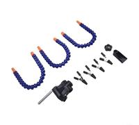 Three Jaw Clamp Table Mount Welding Station Auxiliary Repair Tool Bracket with Heat Resistant Silicon Clip Tips and Flexible Arms for Enhanced Stability (Blue)