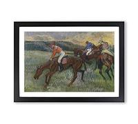 Three Jockeys by Edgar Degas Framed Print | A2 Black Framed Wall Art | Ready to Hang | Modern Nature Picture | Living Room Bedroom Lounge Office