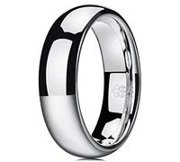 Three Keys Jewelry Men Wedding Bands 6mm Silver Tungsten Carbide Ring with Jewels Domed Polished Infinity Unique for Him Size 8