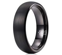 Three Keys Jewelry Men Women Wedding Bands 6mm Black Tungsten Brushed Viking Carbide Ring With Jewels Infinity Unique for Him Size 10.5
