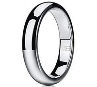 Three Keys Jewelry Women Wedding Bands 4mm Silver Tungsten Carbide Ring with Jewels Domed Polished Infinity Unique for Her Size 10