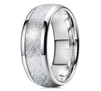 Three Keys Jewelry Womens 4mm 6mm 8mm Unique Tungsten Hunting Viking Meteorite Carbide Ring Inlay Wedding Band Gifts Bands Rings for Women Silver