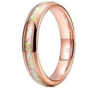 Three Keys Jewelry Womens Charming Jewelry Tungsten Galaxy White Stone Polished Wedding Carbide 4mm Ring Band for Women Engagement Rose Size 9