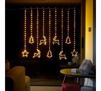 Three Kings 1.2m Warm White LED Festive Curtain Lights