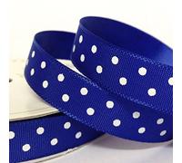 Three Kings 10 mm Satin Dotted Ribbon, Cobalt Blue