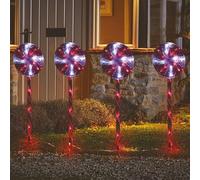 Three Kings 4 Large Candyswirl Christmas Path Stake Lights (2501025)