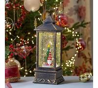Three Kings Christmas Metal LED Water Spinner Glitter Snow Globe Lantern Santa Gonk 29cm