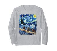 Three Kings Christmas Wise Men Holiday Van Gogh Starry Night Long Sleeve T-Shirt