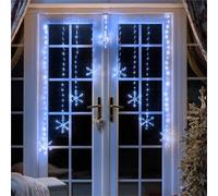 Hanging Snowflake Curtain Light, Cool White - 1.2m